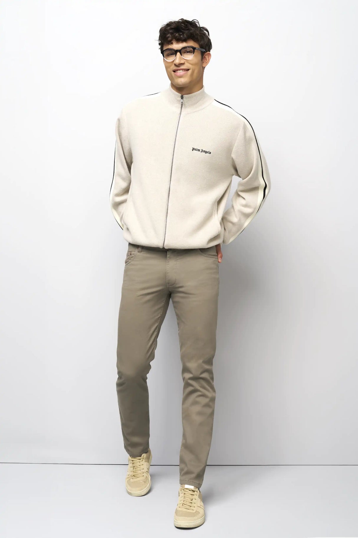 MEYER M5 Jeans – 6106 High Performance Satin Cotton Chinos – Stone