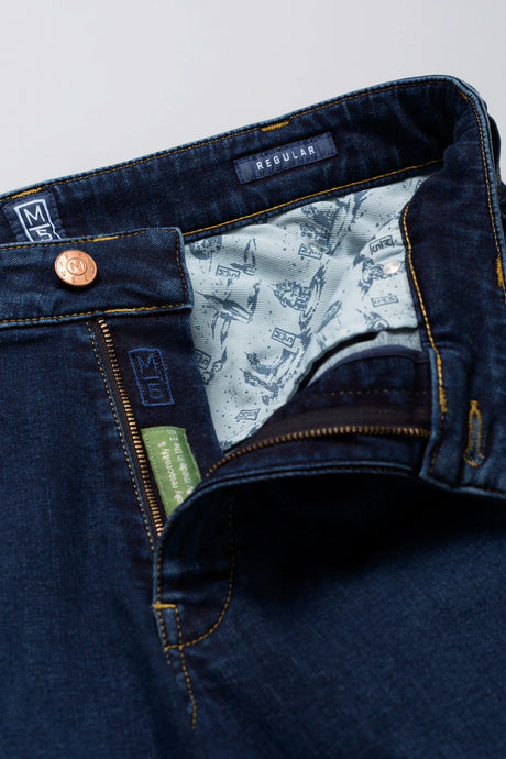 MEYER M5 Jeans – 6256 Regular Fit – Super Stretch Organic Denim – Dark Blue