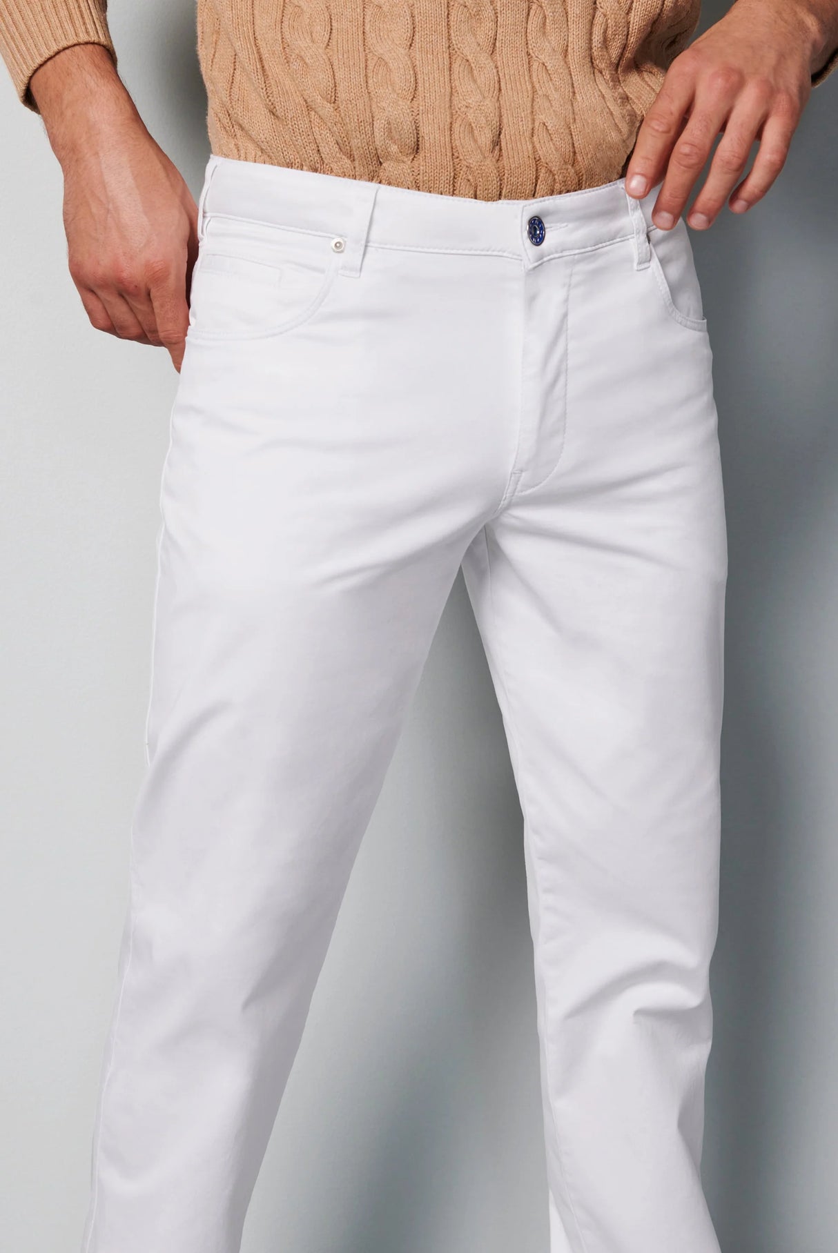 MEYER M5 Jeans - 6258 Regular Fit - Performance Stretch Denim - White