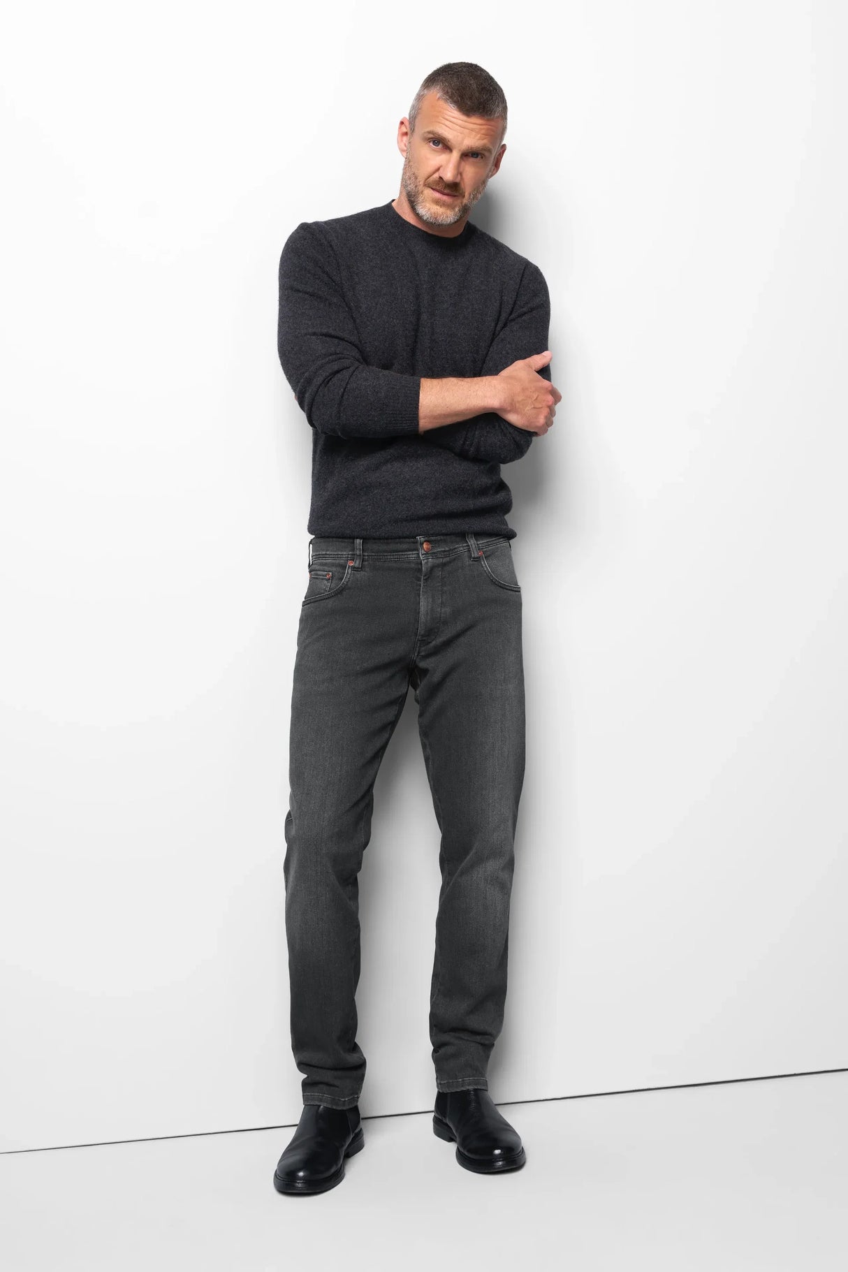 MEYER M5 Jeans – 6294 Modern Fit – Thermolite Organic Stretch Denim – Charcoal