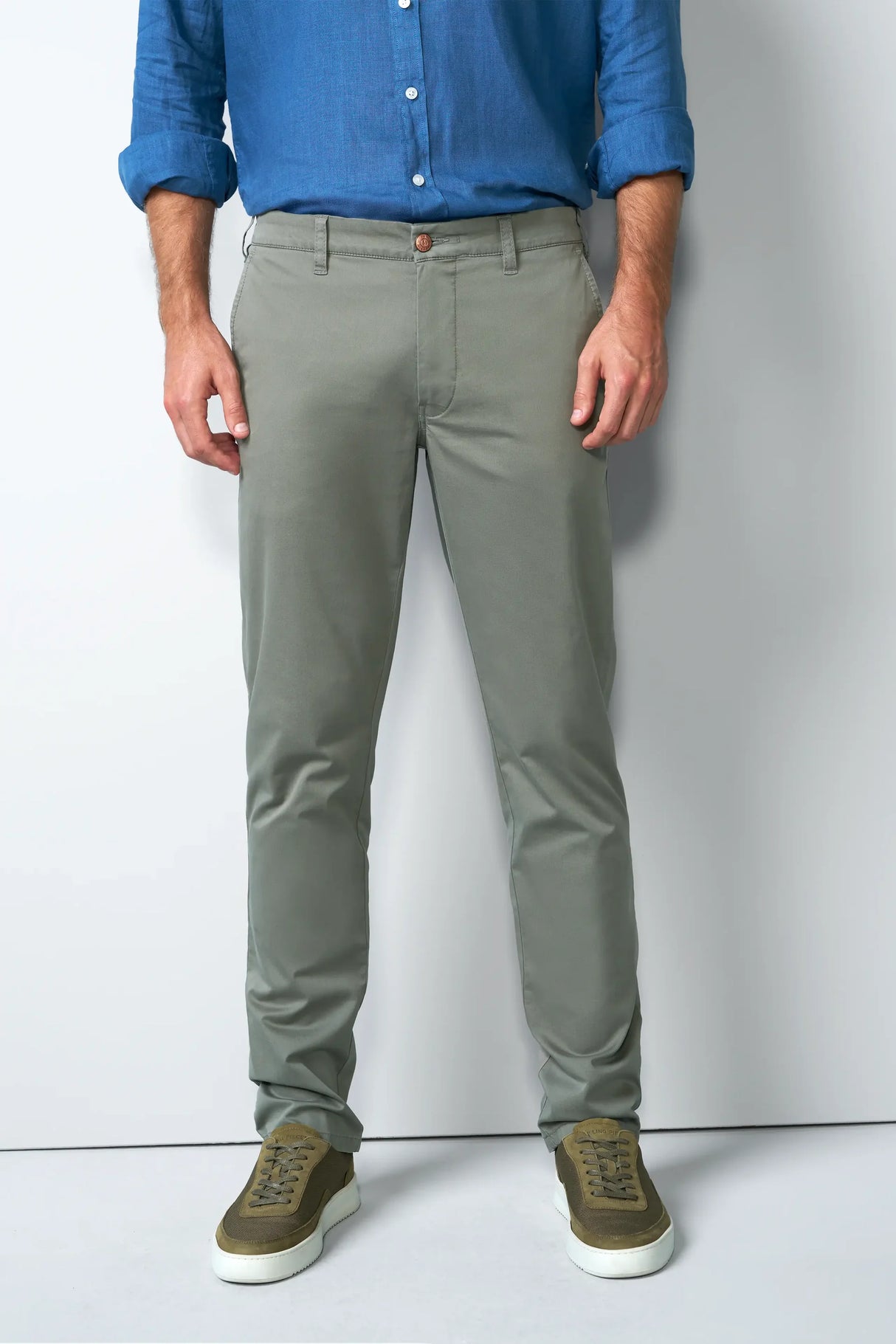MEYER M5 Move 6024 Flex Organic Cotton Chinos – Olive