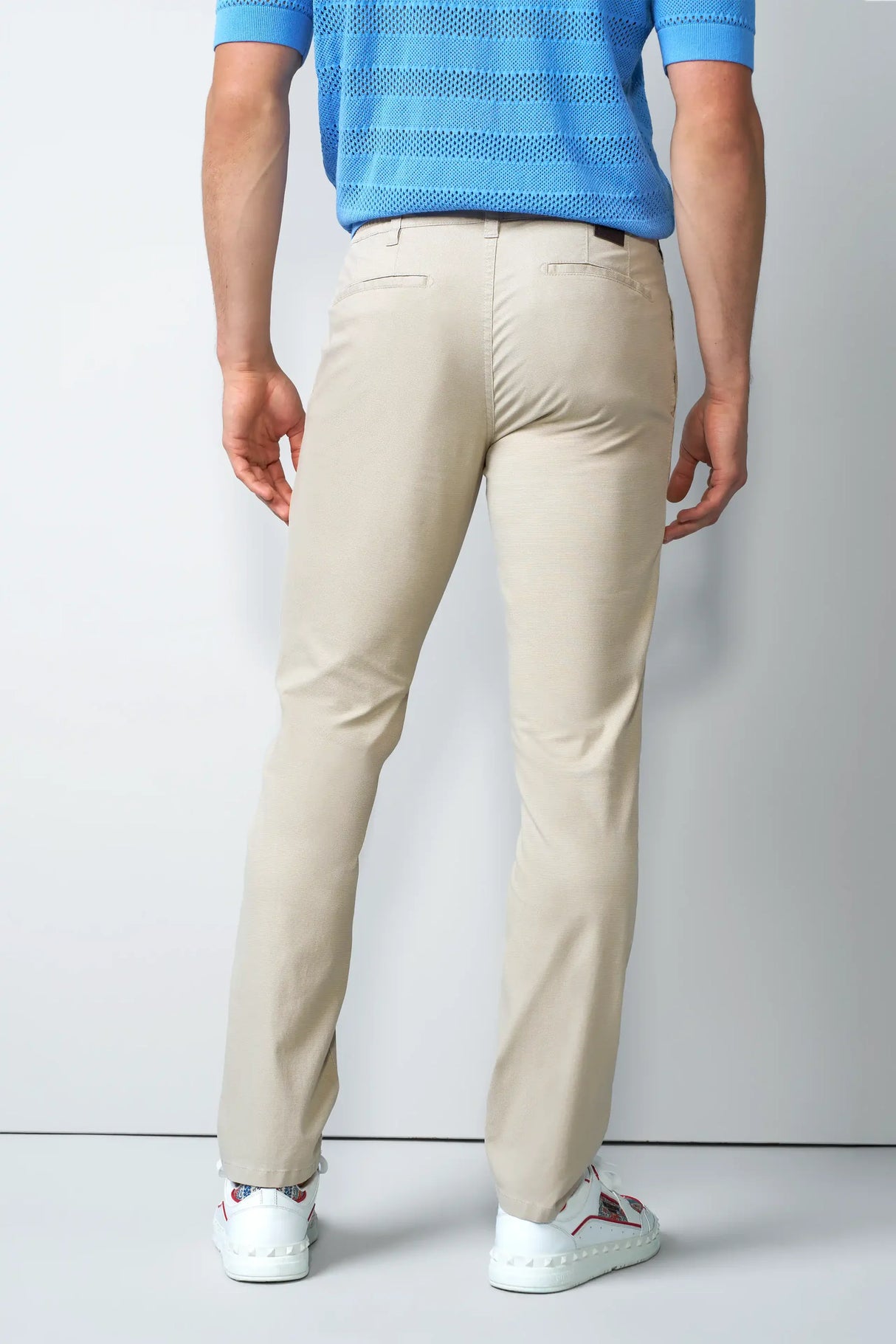 MEYER M5 Move 6025 Micro-Structure Super Stretch Chinos – Beige