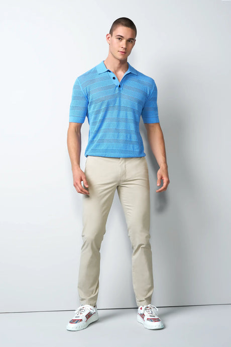 MEYER M5 Move 6025 Micro-Structure Super Stretch Chinos – Beige