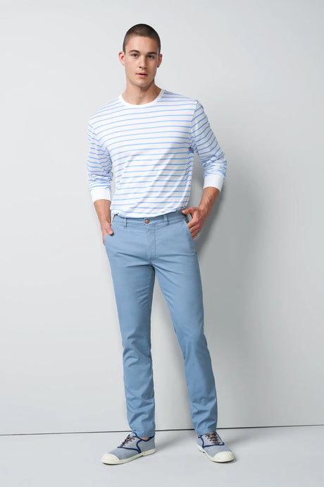 MEYER M5 Move 6025 Micro-Structure Super Stretch Chinos – Blue