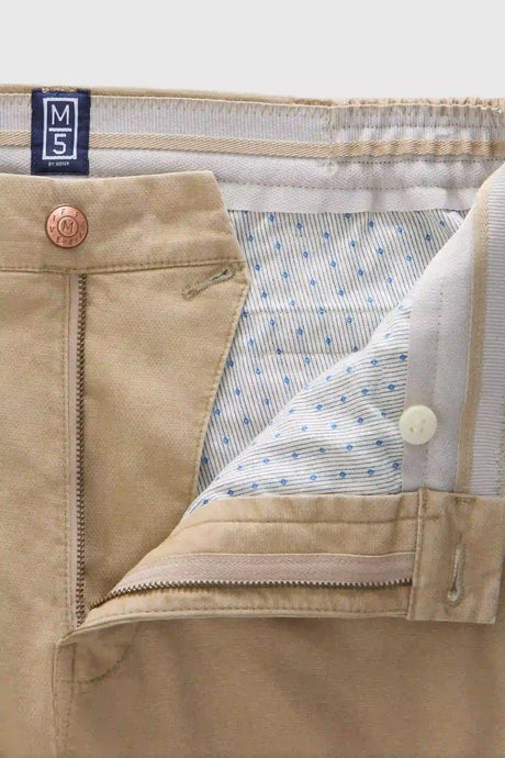 MEYER M5 Move 6025 Micro-Structure Super Stretch Chinos – Sand
