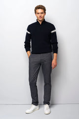 MEYER M5 Move 6194 Woolen Look Chinos - Super Stretch Organic Cotton - Dark Blue