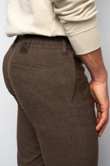 MEYER M5 Move 6194 Woolen Look Chinos - Super Stretch Organic Cotton - Khaki