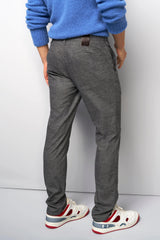 MEYER M5 Move 6194 Woolen Look Chinos - Super Stretch Organic Cotton - Mid Grey