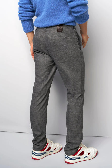 MEYER M5 Move 6194 Woolen Look Chinos - Super Stretch Organic Cotton - Mid Grey