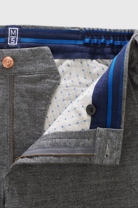 MEYER M5 Move 6194 Woolen Look Chinos - Super Stretch Organic Cotton - Mid Grey