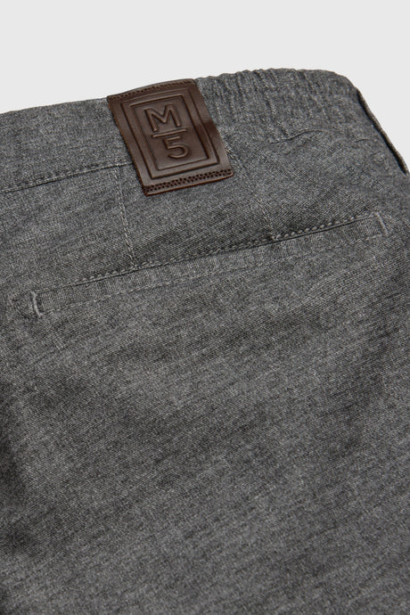 MEYER M5 Move 6194 Woolen Look Chinos - Super Stretch Organic Cotton - Mid Grey