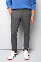 MEYER M5 Move 6194 Woolen Look Chinos - Super Stretch Organic Cotton - Mid Grey