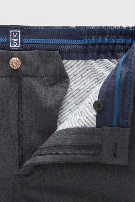 MEYER M5 Move 6196 Easy Care Chinos - Super Strech Recycled Fibre - Mid Grey