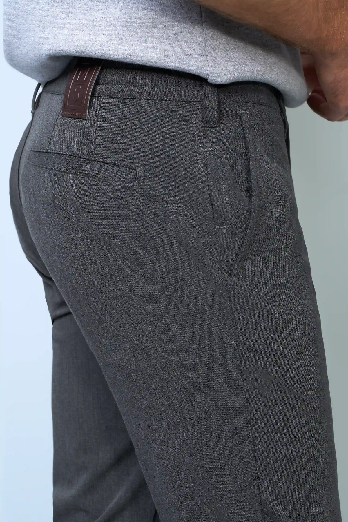 MEYER M5 Move 6196 Easy Care Chinos - Super Strech Recycled Fibre - Mid Grey