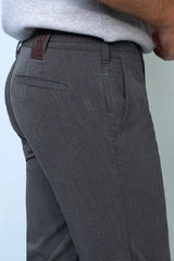 MEYER M5 Move 6196 Easy Care Chinos - Super Strech Recycled Fibre - Mid Grey