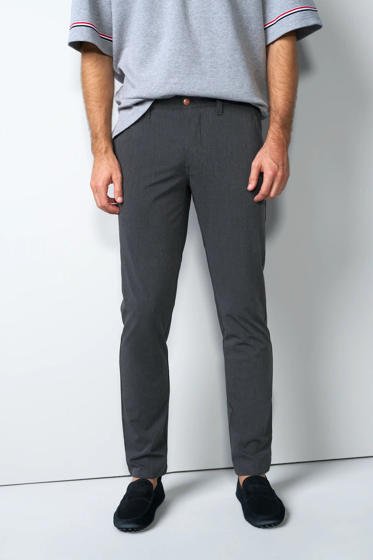MEYER M5 Move 6196 Easy Care Chinos - Super Strech Recycled Fibre - Mid Grey