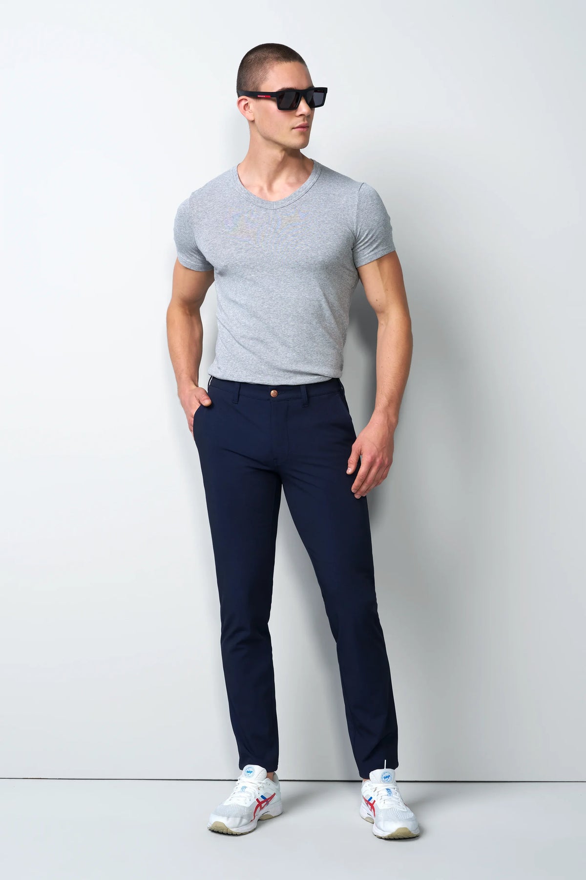 MEYER M5 Move 6196 Easy Care Chinos - Super Strech Recycled Fibre - Navy