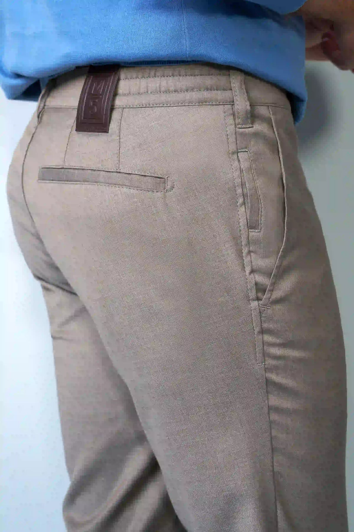 MEYER M5 Move 6196 Easy Care Chinos - Super Strech Recycled Fibre - Stone