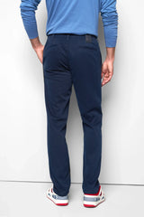 MEYER M5 Move 6502 Jersey Look Chinos - Super Stretch Organic Cotton - Blue