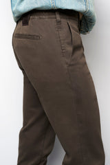 MEYER M5 Move 6502 Jersey Look Chinos - Super Stretch Organic Cotton - Khaki