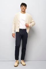 MEYER M5 Move 6502 Jersey Look Chinos - Super Stretch Organic Cotton - Navy