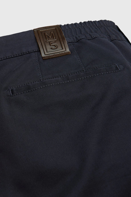 MEYER M5 Move 6502 Jersey Look Chinos - Super Stretch Organic Cotton - Navy