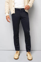 MEYER M5 Move 6502 Jersey Look Chinos - Super Stretch Organic Cotton - Navy