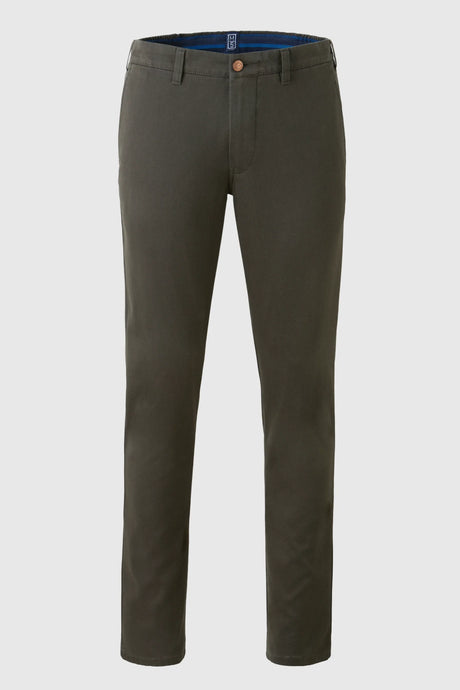 MEYER M5 Move 6502 Jersey Look Chinos - Super Stretch Organic Cotton - Olive