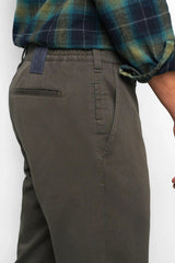 MEYER M5 Move 6502 Jersey Look Chinos - Super Stretch Organic Cotton - Olive