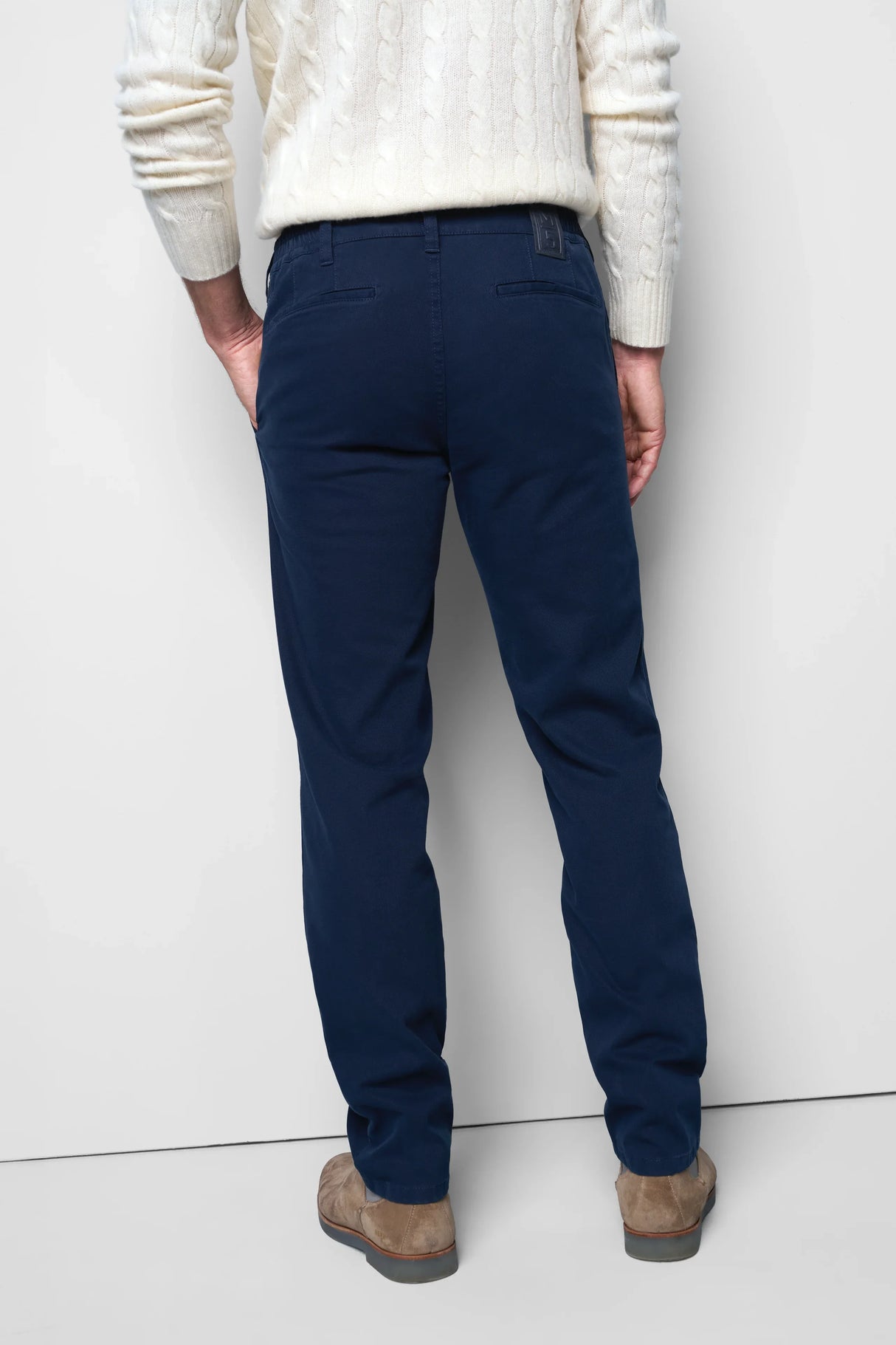 MEYER M5 Move 6514 Micro Flex Chinos - Super Stretch Organic Cotton - Navy