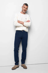 MEYER M5 Move 6514 Micro Flex Chinos - Super Stretch Organic Cotton - Navy
