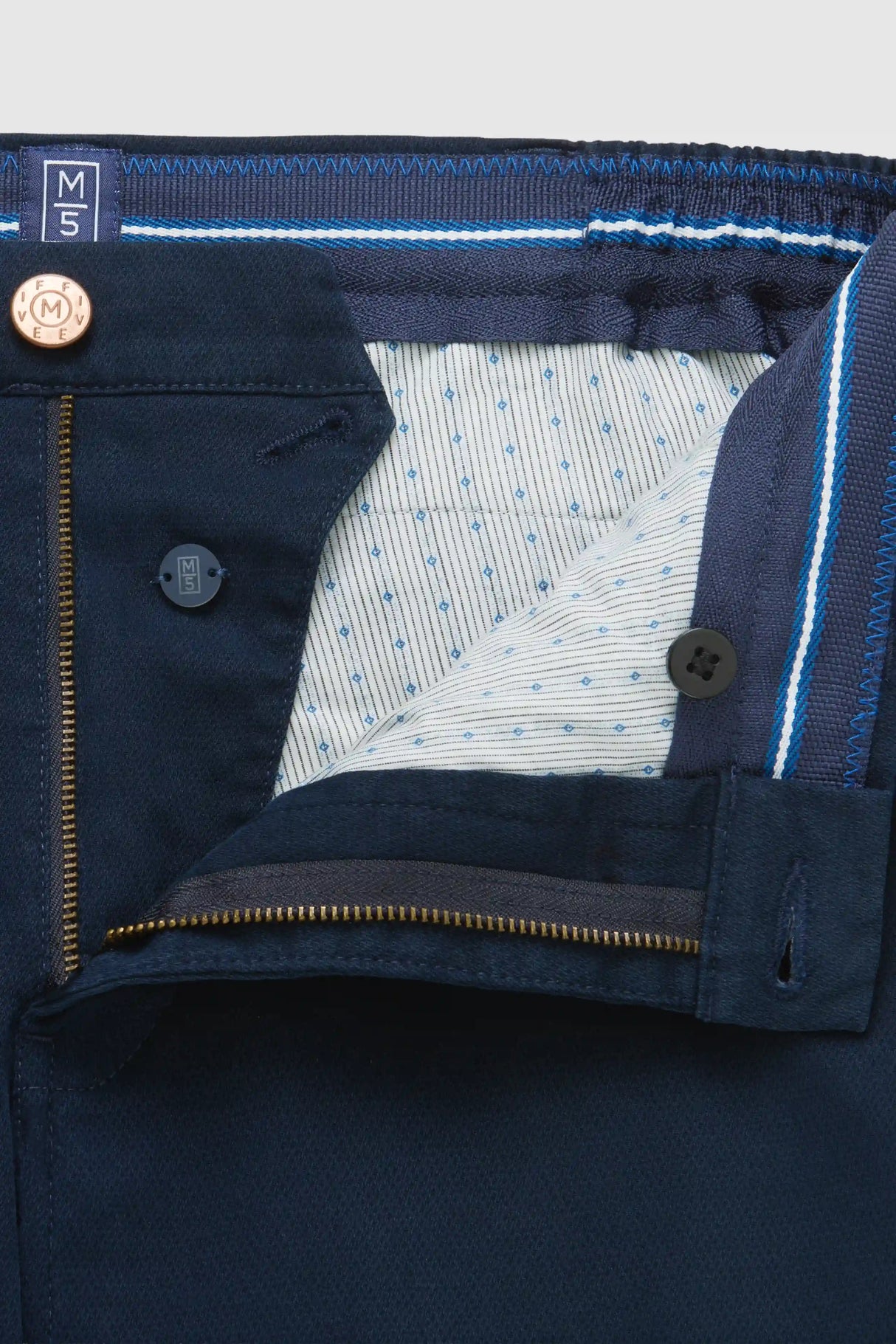 MEYER M5 Move 6514 Micro Flex Chinos - Super Stretch Organic Cotton - Navy