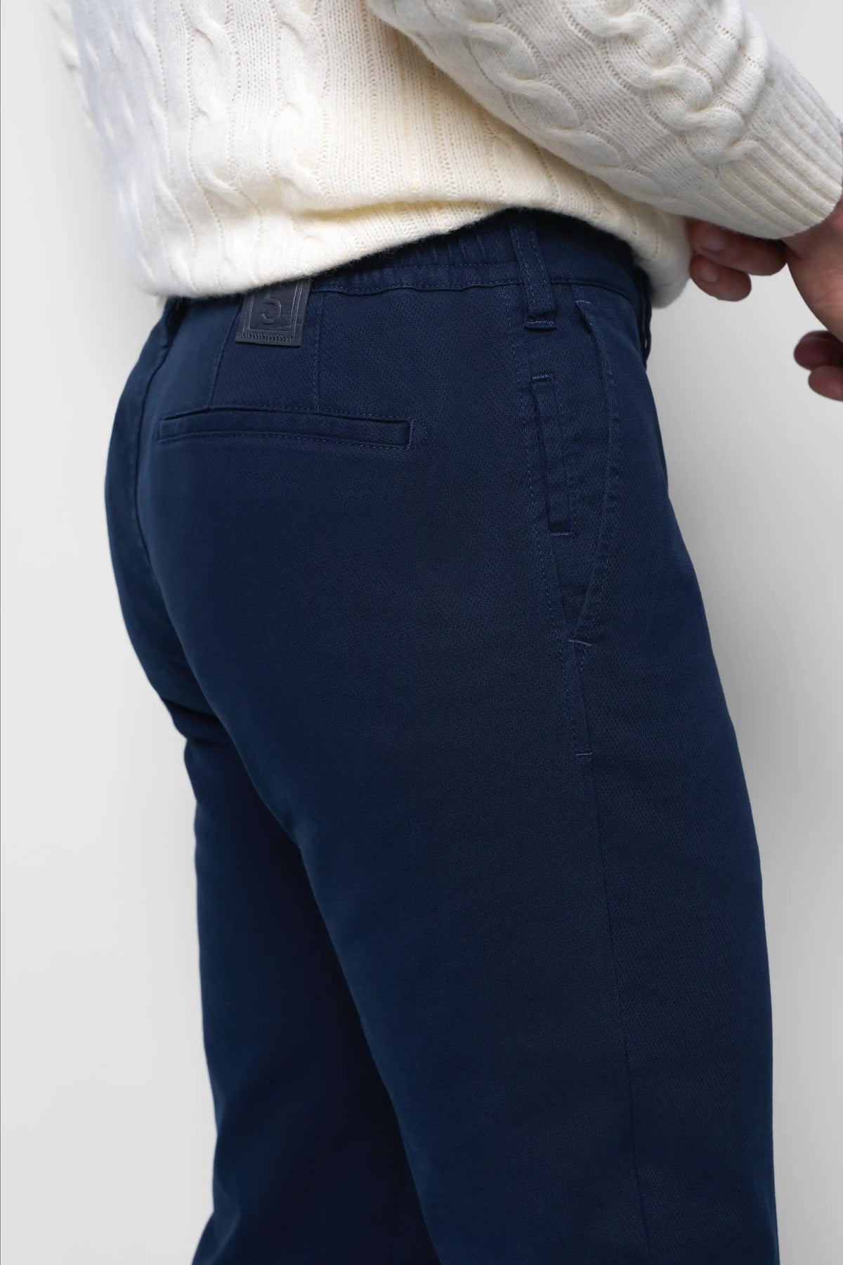 MEYER M5 Move 6514 Micro Flex Chinos - Super Stretch Organic Cotton - Navy