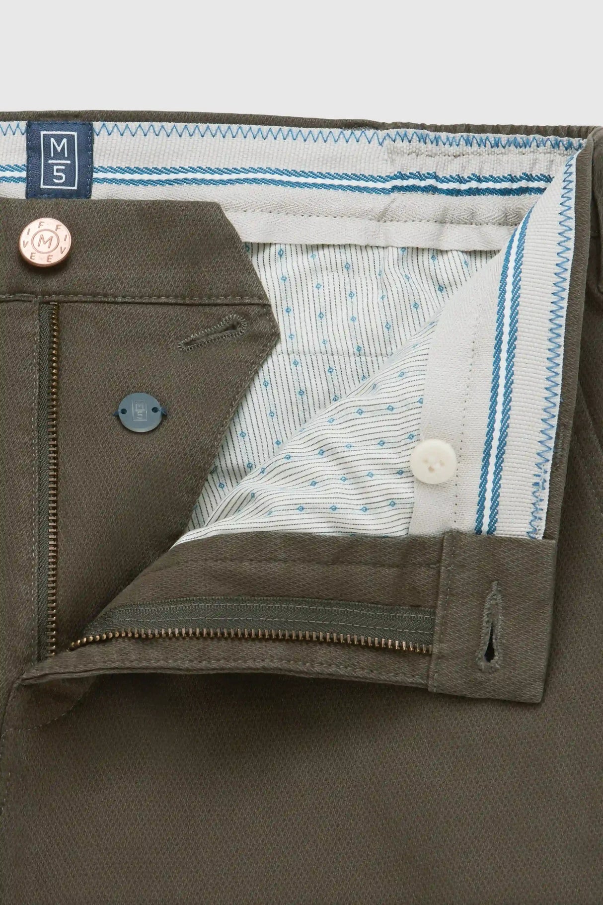 MEYER M5 Move 6514 Micro Flex Chinos - Super Stretch Organic Cotton - Olive