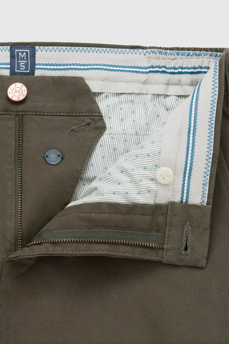 MEYER M5 Move 6514 Micro Flex Chinos - Super Stretch Organic Cotton - Olive