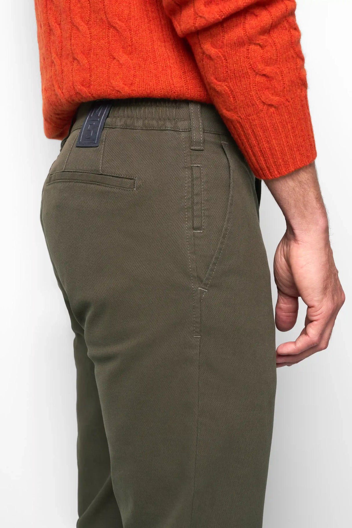 MEYER M5 Move 6514 Micro Flex Chinos - Super Stretch Organic Cotton - Olive