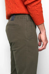 MEYER M5 Move 6514 Micro Flex Chinos - Super Stretch Organic Cotton - Olive