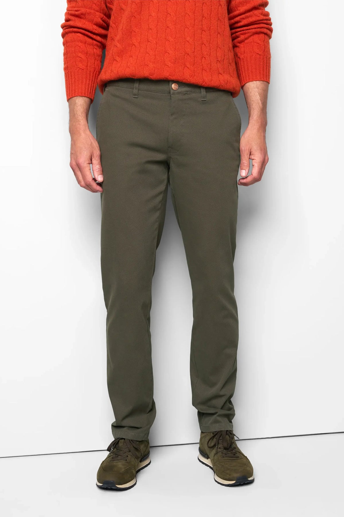 MEYER M5 Move 6514 Micro Flex Chinos - Super Stretch Organic Cotton - Olive