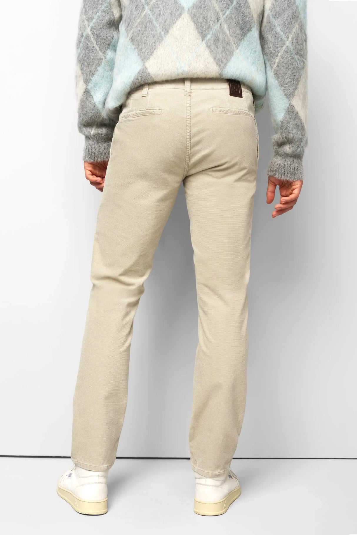 MEYER M5 Move 6598 Fancy Cord Chinos - Super Stretch Organic Cotton - Beige
