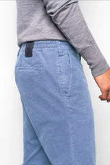 MEYER M5 Move 6598 Fancy Cord Chinos - Super Stretch Organic Cotton - Blue