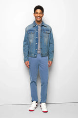 MEYER M5 Move 6598 Fancy Cord Chinos - Super Stretch Organic Cotton - Blue