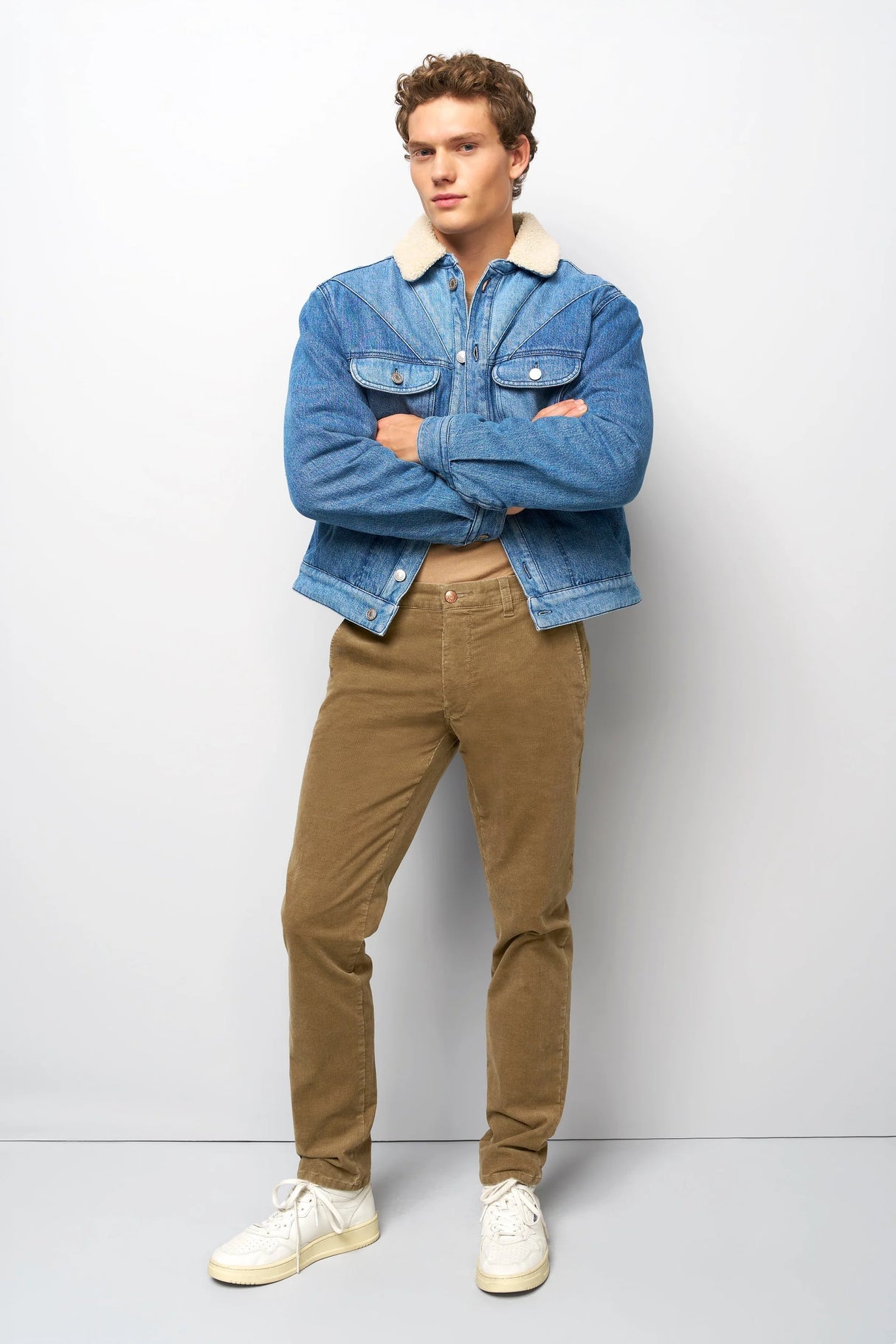 MEYER M5 Move 6598 Fancy Cord Chinos - Super Stretch Organic Cotton - Camel