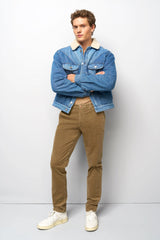 MEYER M5 Move 6598 Fancy Cord Chinos - Super Stretch Organic Cotton - Camel