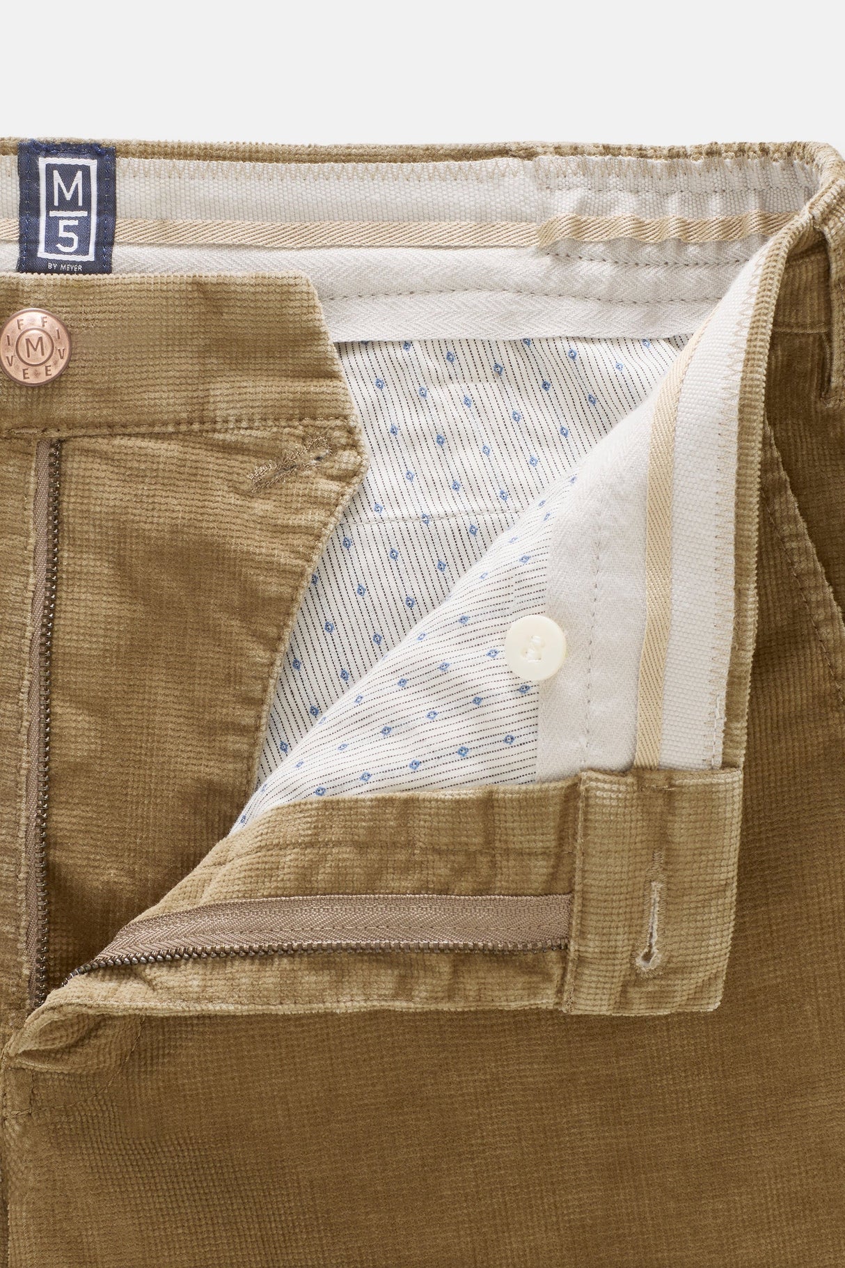 MEYER M5 Move 6598 Fancy Cord Chinos - Super Stretch Organic Cotton - Camel