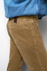 MEYER M5 Move 6598 Fancy Cord Chinos - Super Stretch Organic Cotton - Camel