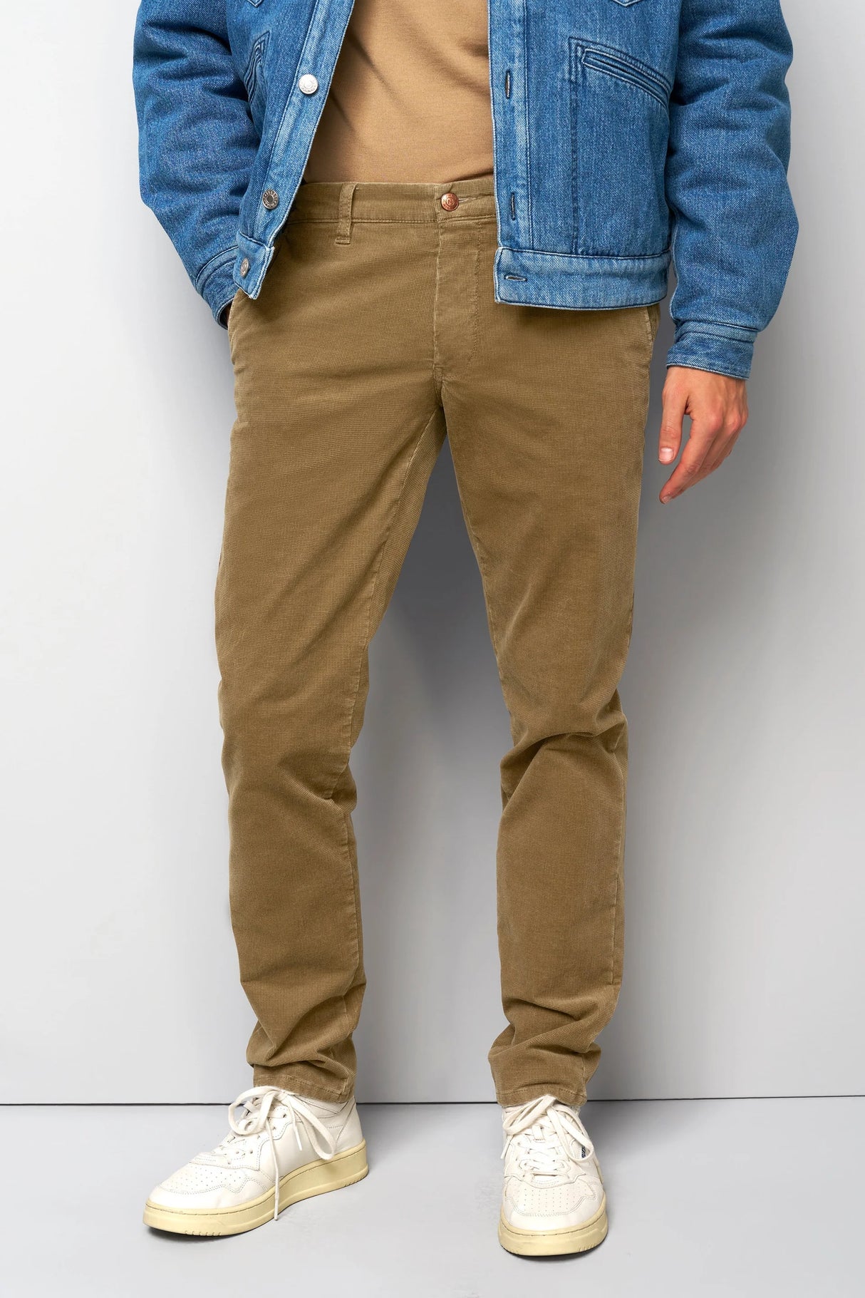MEYER M5 Move 6598 Fancy Cord Chinos - Super Stretch Organic Cotton - Camel