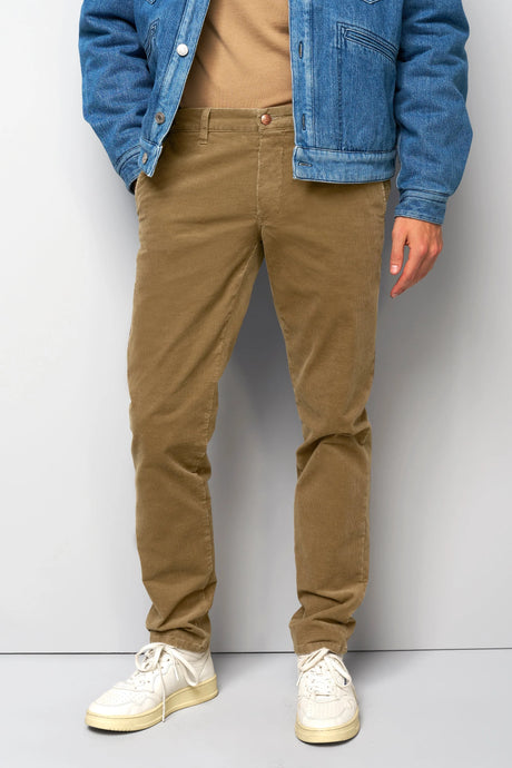 MEYER M5 Move 6598 Fancy Cord Chinos - Super Stretch Organic Cotton - Camel