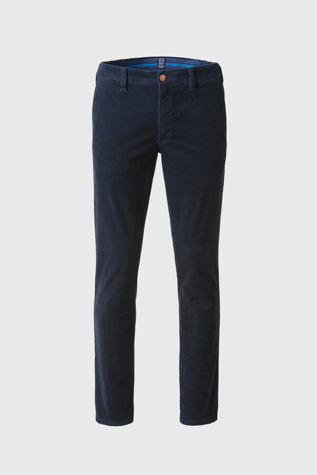MEYER M5 Move 6598 Fancy Cord Chinos - Super Stretch Organic Cotton - Navy