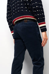 MEYER M5 Move 6598 Fancy Cord Chinos - Super Stretch Organic Cotton - Navy