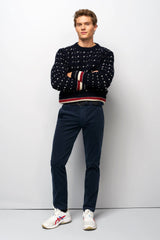 MEYER M5 Move 6598 Fancy Cord Chinos - Super Stretch Organic Cotton - Navy
